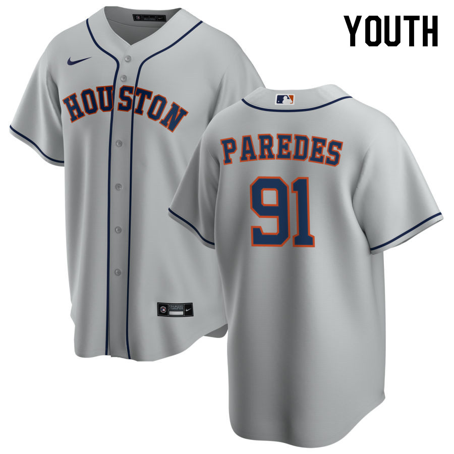 Nike Youth #91 Enoli Paredes Houston Astros Baseball Jerseys Sale-Gray